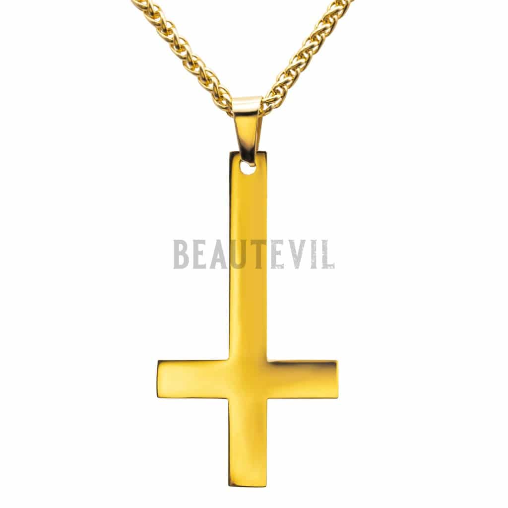 Upside Down Cross Necklace Inverted